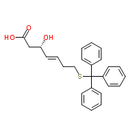 (S,E)-3-羥基-7-(三苯甲游基硫代)-4-庚烯酸結構式_180973-24-2結構式