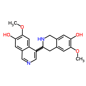 4-(7-Hydroxy-6-methoxy-1,2,3,4-tetrahydroisoquinolin-3-yl)-6-methoxy-isoquinolin-7-ol Structure,1810-60-2Structure