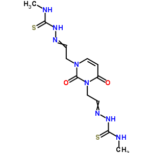 3-Methyl-1-[2-[3-[2-(methylthiocarbamoylhydrazinylidene)ethyl]-2,6-dioxo-pyrimidin-1-yl]ethylideneamino]thiourea Structure,18161-99-4Structure