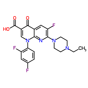 1-(2,4-Difluorophenyl)-7-(4-ethylpiperazin-1-yl)-6-fluoro-4-oxo-1,4-dihydro-1,8-naphthyridine-3-carboxylic acid Structure,182869-27-8Structure