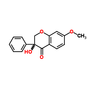 4H-1-benzopyran-4-one,2,3-dihydro-3-hydroxy-7-methoxy-3-phenyl- Structure,18380-57-9Structure