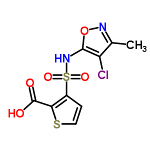 3-(N-(4-chloro-3-methylisoxazol-5-yl)sulfamoyl)thiophene-2-carboxylic acid Structure,184040-74-2Structure