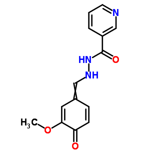 3-Pyridinecarboxylicacid, 2-[(4-hydroxy-3-methoxyphenyl)methylene]hydrazide Structure,18960-15-1Structure