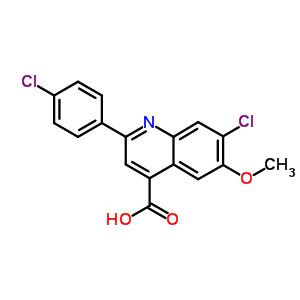 7-Chloro-2-(4-chlorophenyl)-6-methoxy-quinoline-4-carboxylic acid Structure,19021-13-7Structure