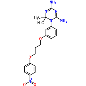 6,6-Dimethyl-1-[3-[3-(4-nitrophenoxy)propoxy]phenyl]-1,3,5-triazine-2,4-diamine Structure,19157-95-0Structure