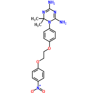 6,6-Dimethyl-1-[4-[2-(4-nitrophenoxy)ethoxy]phenyl]-1,3,5-triazine-2,4-diamine Structure,19157-97-2Structure