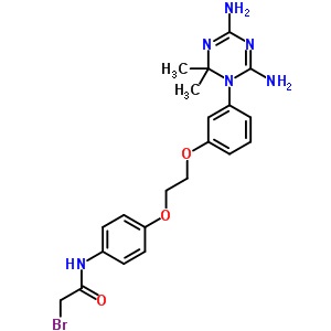 2-溴-N-[4-[2-[3-(4,6-二氨基-2,2-二甲基-1,3,5-噻嗪-1(2H)-基)苯氧基]乙氧基]苯基]乙酰胺鹽酸鹽結(jié)構(gòu)式_19159-78-5結(jié)構(gòu)式