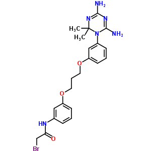 2-溴-n-[3-[3-[3-(4,6-二氨基-2,2-二甲基-1,3,5-噻嗪-1-基)苯氧基]丙氧基]苯基]乙酰胺結構式_19159-83-2結構式