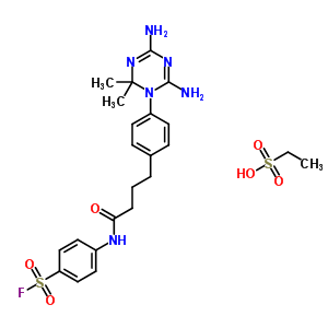 4-[4-[4-(4,6-Diamino-2,2-dimethyl-1,3,5-triazin-1-yl)phenyl]butanoylamino]benzenesulfonyl fluoride Structure,19160-25-9Structure