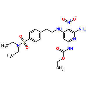 N-[6-氨基-4-[2-[4-(二乙基磺?；?苯基]乙基氨基]-5-硝基-吡啶-2-基]氨基甲酸乙酯結(jié)構(gòu)式_19270-37-2結(jié)構(gòu)式