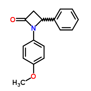 2-Azetidinone,1-(4-methoxyphenyl)-4-phenyl- Structure,19340-68-2Structure