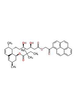 2-氧代-2-(1-芘基)乙基(3R,5R)-7-{(1S,2S,6R,8S,8aR)-8-[(2,2-二甲基丁?；?氧基]-2,6-二甲基-1,2,6,7,8,8A-六氫-1-萘基}-3,5-二羥基庚烷酸酯結(jié)構(gòu)式_193682-18-7結(jié)構(gòu)式