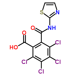 Benzoicacid, 2,3,4,5-tetrachloro-6-[(2-thiazolylamino)carbonyl]- Structure,19691-99-7Structure