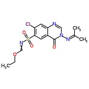 7-Chloro-n-(ethoxymethylidene)-4-oxo-3-(propan-2-ylideneamino)quinazoline-6-sulfonamide Structure,20010-60-0Structure