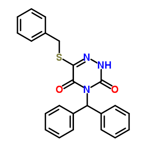 4-Benzhydryl-6-benzylsulfanyl-2h-1,2,4-triazine-3,5-dione Structure,20029-37-2Structure