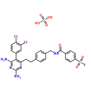 4-[[4-[2-[2,6-Diamino-5-(3,4-dichlorophenyl)pyrimidin-4-yl]ethyl]phenyl]methylcarbamoyl]benzenesulfonyl fluoride Structure,20111-25-5Structure