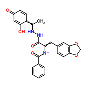 3-(1,3-苯并二氧雜環(huán)戊烯l-5-基)-2-(苯甲?；被?-2-丙酸 2-[1-(2,4-二羥基苯基)亞乙基]肼結(jié)構(gòu)式_20329-06-0結(jié)構(gòu)式