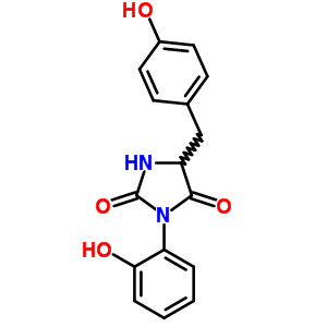 3-(2-Hydroxyphenyl)-5-[(4-hydroxyphenyl)methyl]imidazolidine-2,4-dione Structure,20852-40-8Structure