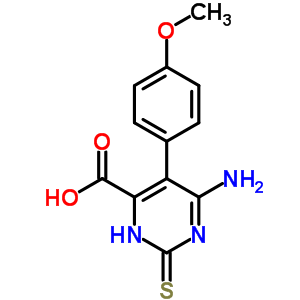 6-Amino-5-(4-methoxyphenyl)-2-sulfanylidene-3h-pyrimidine-4-carboxylic acid Structure,20865-49-0Structure