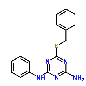 1,3,5-Triazine-2,4-diamine,n2-phenyl-6-[(phenylmethyl)thio]- Structure,20931-81-1Structure