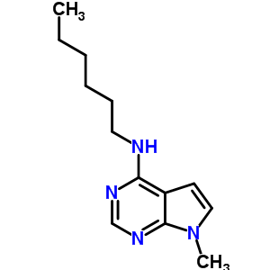 7H-pyrrolo[2,3-d]pyrimidin-4-amine,n-hexyl-7-methyl- Structure,21097-51-8Structure