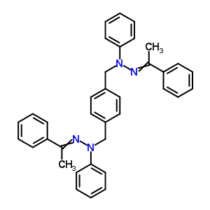 N-(1-phenylethylideneamino)-n-[[4-[[phenyl-(1-phenylethylideneamino)amino]methyl]phenyl]methyl]aniline Structure,21136-77-6Structure