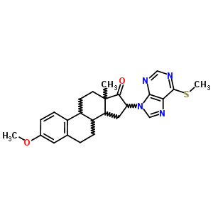 3-Methoxy-13-methyl-16-(6-methylsulfanylpurin-9-yl)-7,8,9,11,12,14,15,16-octahydro-6h-cyclopenta[a]phenanthren-17-one Structure,21170-31-0Structure