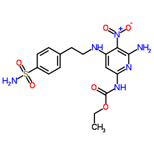 N-[6-氨基-5-硝基-4-[2-(4-磺?；交?乙基氨基]吡啶-2-基]氨基甲酸乙酯結(jié)構(gòu)式_21271-62-5結(jié)構(gòu)式