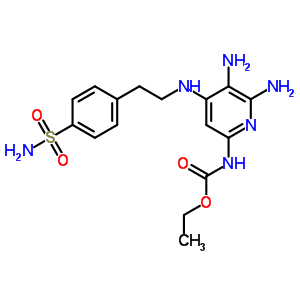 Carbamic acid,[5,6-diamino-4-[[2-[4-(aminosulfonyl)phenyl]ethyl]amino]-2-pyridinyl]-, ethylester (9ci) Structure,21271-66-9Structure