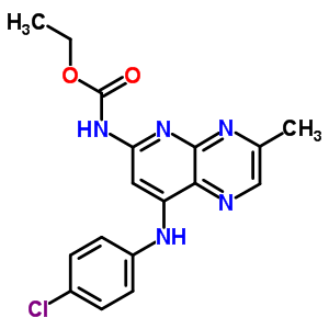 Carbamic acid,[8-[(4-chlorophenyl)amino]-3-methylpyrido[2,3-b]pyrazin-6-yl]-, ethyl ester(9ci) Structure,21271-80-7Structure