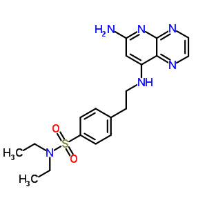 Benzenesulfonamide,4-[2-[(6-aminopyrido[2,3-b]pyrazin-8-yl)amino]ethyl]-n,n-diethyl-,hydrochloride (1:1) Structure,21271-97-6Structure