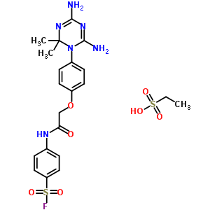 4-[[2-[4-(4,6-Diamino-2,2-dimethyl-1,3,5-triazin-1-yl)phenoxy]acetyl]amino]benzenesulfonyl fluoride Structure,21316-25-6Structure