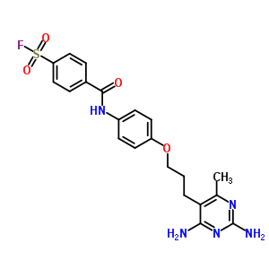 4-[[4-[3-(2,4-Diamino-6-methyl-pyrimidin-5-yl)propoxy]phenyl]carbamoyl]benzenesulfonyl fluoride Structure,21428-12-6Structure