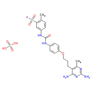 5-[[4-[3-(2,4-Diamino-6-methyl-pyrimidin-5-yl)propoxy]phenyl]carbamoylamino]-2-methyl-benzenesulfonyl fluoride Structure,21428-14-8Structure