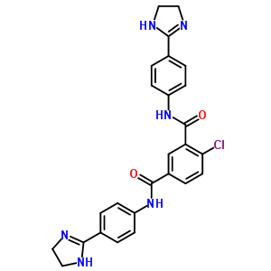 4-Chloro-n,n-bis[4-(4,5-dihydro-1h-imidazol-2-yl)phenyl]benzene-1,3-dicarboxamide Structure,21695-89-6Structure