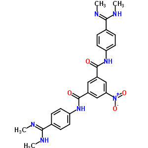 N,n-bis[4-(n,n-dimethylcarbamimidoyl)phenyl]-5-nitro-benzene-1,3-dicarboxamide Structure,21696-29-7Structure