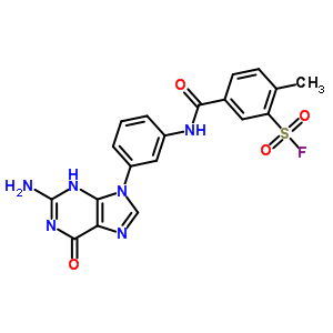 Benzenesulfonyl fluoride,5-[[[3-(2-amino-1,6-dihydro-6-oxo-9h-purin-9-yl)phenyl]amino]carbonyl]-2-methyl- Structure,21864-32-4Structure