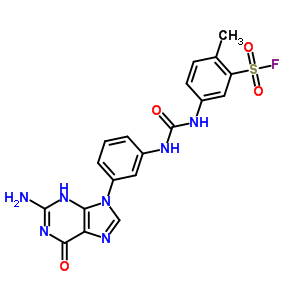 5-[[3-(2-Amino-6-oxo-3h-purin-9-yl)phenyl]carbamoylamino]-2-methyl-benzenesulfonyl fluoride Structure,21864-34-6Structure