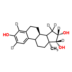 (9Xi,14Xi,16beta,17beta)-(2,4,15,15,16,17-<sup>2</sup>H<sub>6</sub>)雌甾-1(10),2,4-三烯-3,16,17-三醇結(jié)構(gòu)式_221093-41-0結(jié)構(gòu)式