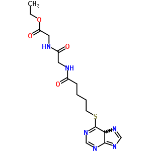 N-[1-氧代-5-(9H-嘌呤-6-基硫代)戊基]甘氨?；拾彼嵋阴ソY(jié)構(gòu)式_22181-95-9結(jié)構(gòu)式