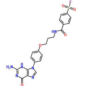 Benzenesulfonylfluoride,4-[[[3-[4-(2-amino-1,6-dihydro-6-oxo-9h-purin-9-yl)phenoxy]propyl]amino]carbonyl]- Structure,22404-20-2Structure