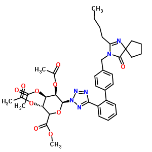 厄貝沙坦N-beta-D-2,3,4-三-O-乙?；?葡糖苷酸甲酯結(jié)構(gòu)式_224170-69-8結(jié)構(gòu)式