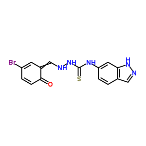 Hydrazinecarbothioamide,2-[(5-bromo-2-hydroxyphenyl)methylene]-n-1h-indazol-6-yl- Structure,22497-20-7Structure