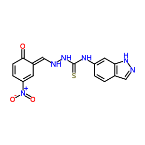 Hydrazinecarbothioamide,2-[(2-hydroxy-5-nitrophenyl)methylene]-n-1h-indazol-6-yl- Structure,22497-21-8Structure