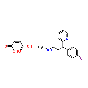 3-(4-Chlorophenyl)-n-methyl-3-(2-pyridinyl)-1-propanamine (2z)-2-butenedioate (1:1) Structure,22630-25-7Structure