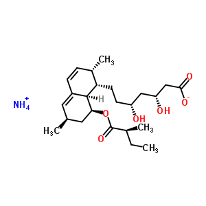 銨(3R,5R)-7-[(1S,2S,6R,8S,8aR)-2,6-二甲基-8-{[(2S)-2-甲基丁?；鵠氧基}-1,2,6,7,8,8A-六氫-1-萘基]-3,5-二羥基庚烷酸酯結(jié)構(gòu)式_237073-64-2結(jié)構(gòu)式