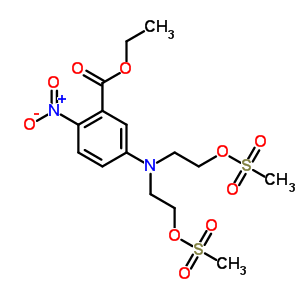 Benzoic acid,5-[bis[2-[(methylsulfonyl)oxy]ethyl]amino]-2-nitro-, ethyl ester Structure,23721-22-4Structure