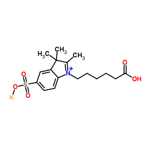 1-Carboxypentyl-2,3,3-trimethylindolenium-5-sulfonate, potassium salt Structure,246516-15-4Structure