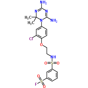 3-[[[2-[2-氯-4-(4,6-二氨基-2,2-二甲基-1,3,5-噻嗪-1(2H)-基)苯氧基]乙基]氨基]磺酰基]-苯磺?；Y(jié)構(gòu)式_24892-25-9結(jié)構(gòu)式