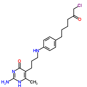 4(3H)-pyrimidinone,2-amino-5-[3-[[4-(6-chloro-5-oxohexyl)phenyl]amino]propyl]-6-methyl- Structure,2499-31-2Structure